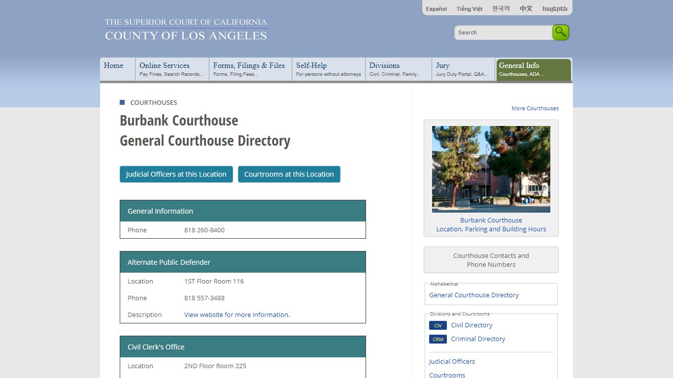 Courthouses in Los Angeles County - Contacts and Locations - LA Court